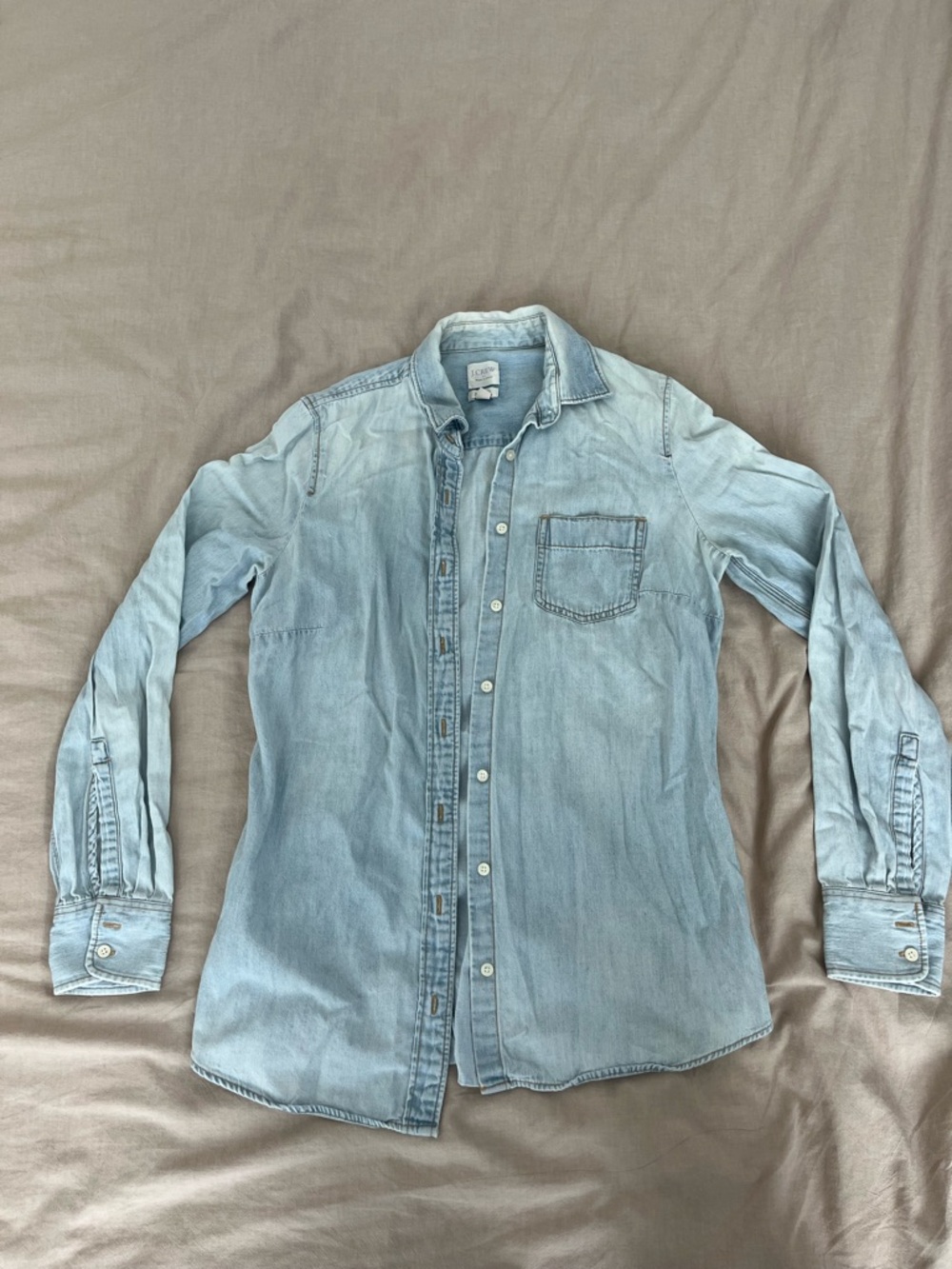 J. Crew Light Blue Denim Button-Down Shirt